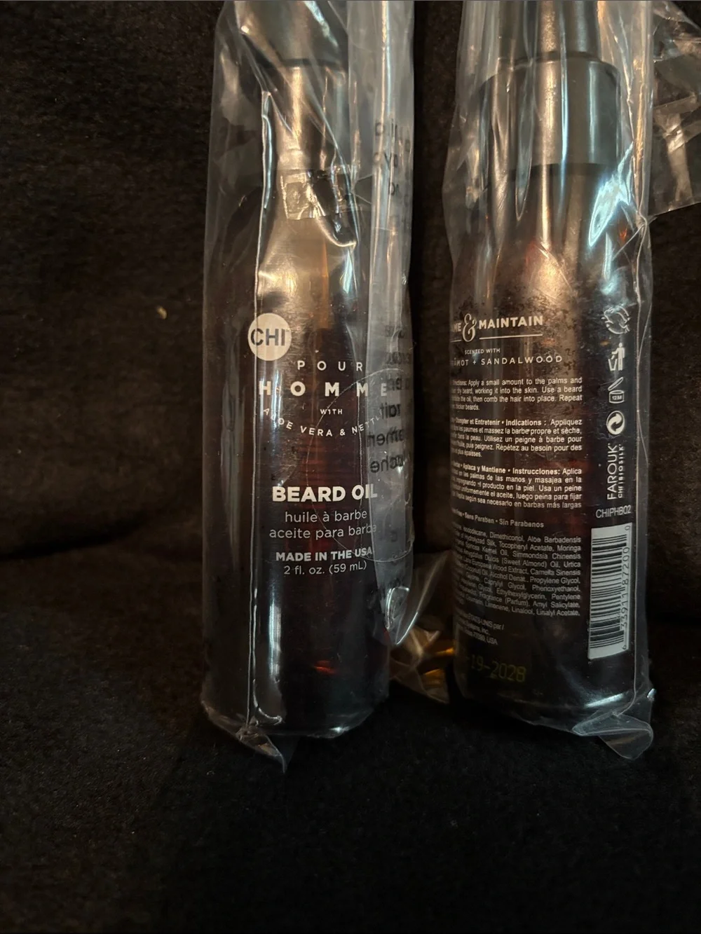 Chi Pour Homme Mens Beard Oil New 2 Pack